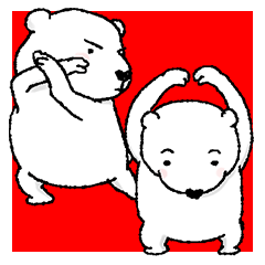 [LINEスタンプ] しろくますたんぷ ふたつでどうぞの画像（メイン）