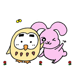 [LINEスタンプ] フクロウとうさぎ