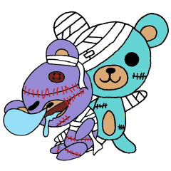 [LINEスタンプ] ゾンビックマ Zombie Teddy Bearsの画像（メイン）