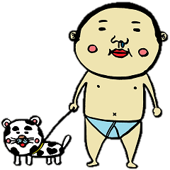 [LINEスタンプ] ブリーフ坊やとウシマロくん