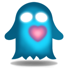 [LINEスタンプ] かわいいHeart-Glowing Ghost stickersの画像（メイン）