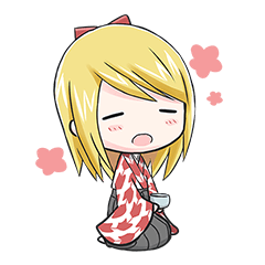 [LINEスタンプ] 着物ブロンドガールの画像（メイン）