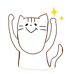 [LINEスタンプ] 落書き顔が長い猫