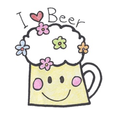 [LINEスタンプ] ビールが大好きな「くるみ」の日常
