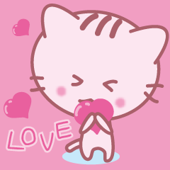 [LINEスタンプ] LOVE”ピンネコちゃん”の画像（メイン）