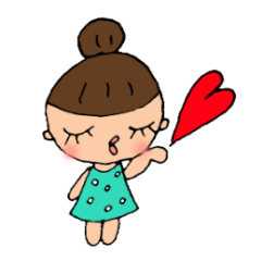 [LINEスタンプ] 甘えん坊の女の子 りぼん