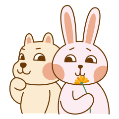 [LINEスタンプ] うさ＆柴の毎日ハッピーの画像（メイン）