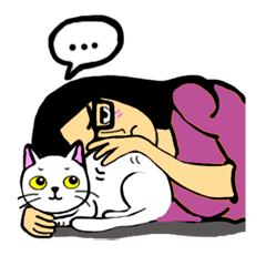 [LINEスタンプ] June, a cat lady's daily life.の画像（メイン）