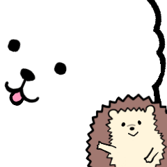 [LINEスタンプ] わたあめわんことハリネズミの画像（メイン）