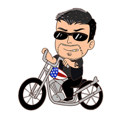 [LINEスタンプ] アメリカンバイク乗りの日常の画像（メイン）