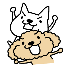 [LINEスタンプ] 白い犬とトイプー