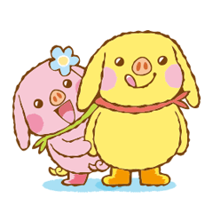 [LINEスタンプ] ブタゾウとハナコ