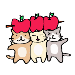 [LINEスタンプ] ねことりんごの画像（メイン）