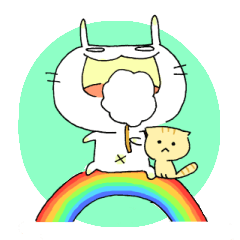 [LINEスタンプ] まぬけウサギと子ネコのひな