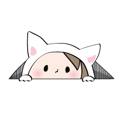 [LINEスタンプ] cute cat in the hole