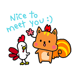 [LINEスタンプ] Squirrel and Chickの画像（メイン）
