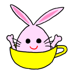 [LINEスタンプ] カップのうさぎの画像（メイン）