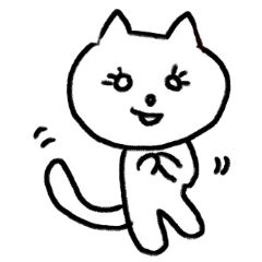 [LINEスタンプ] 自由気ままな白ねこの画像（メイン）