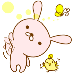 [LINEスタンプ] うさぎとヒヨコ ゆるい日常の画像（メイン）