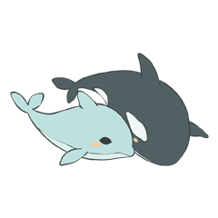 [LINEスタンプ] Orca and Dolphin