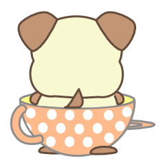 [LINEスタンプ] pug cup