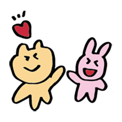 [LINEスタンプ] うさぎちゃんとくまくん