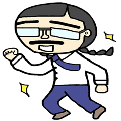 [LINEスタンプ] みつあみパパ