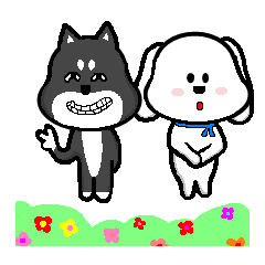 [LINEスタンプ] QQ dog and dog blankly