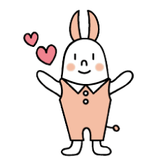 [LINEスタンプ] 簡単単語うさぎ型ロボ