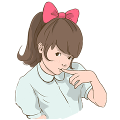 [LINEスタンプ] リボンもも子ちゃん