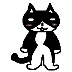 [LINEスタンプ] パンダな色のニュートラルな猫の画像（メイン）