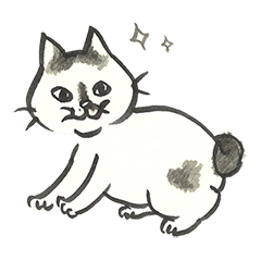 [LINEスタンプ] 墨猫 その二