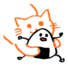 [LINEスタンプ] ねことおにぎり