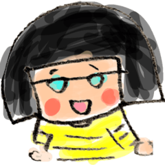 [LINEスタンプ] おかっぱメガネ