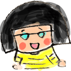 [LINEスタンプ] おかっぱメガネの画像（メイン）