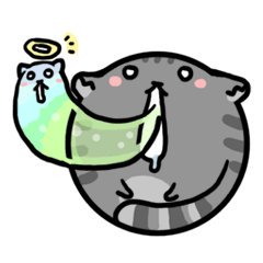 [LINEスタンプ] Round cat is a quitter