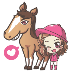 [LINEスタンプ] Lauren ＆ Caramelly buddy horse