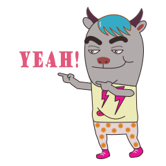 [LINEスタンプ] Buffalo Man in K-POP Style