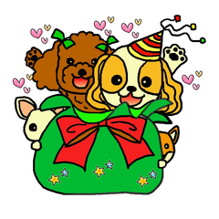 [LINEスタンプ] クリスマススタンプ（ペットばっかり）の画像（メイン）