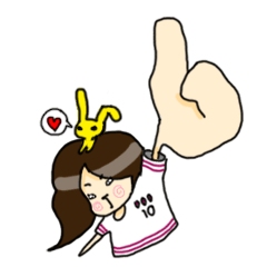 [LINEスタンプ] Football Fan Girl with Her Bunnyの画像（メイン）