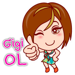 [LINEスタンプ] Gigi OL - Lovely Asian Office Lady (EN)の画像（メイン）