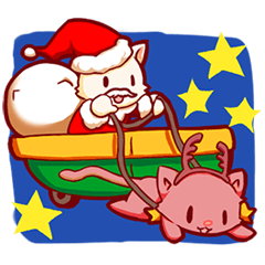 [LINEスタンプ] にゃんだーわーるどinクリスマスの画像（メイン）