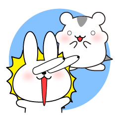 [LINEスタンプ] うさぎとハムスターのスタンプの画像（メイン）