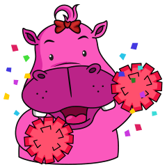 [LINEスタンプ] Pinky Hippo - too cute - (EN)の画像（メイン）