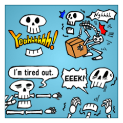 [LINEスタンプ] ほねほねスケルトン（英語版）の画像（メイン）