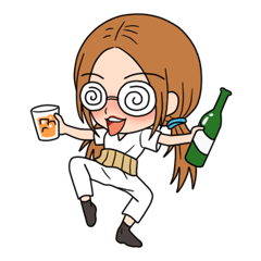 [LINEスタンプ] スタンプガール飲み過ぎ注意編の画像（メイン）