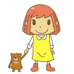 [LINEスタンプ] おんなの子とクマの画像（メイン）