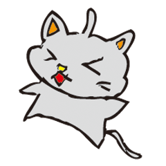 [LINEスタンプ] あほ毛の灰ハイネコの画像（メイン）