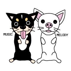 [LINEスタンプ] Music＆Melody Happy Little Dogs  [EN]