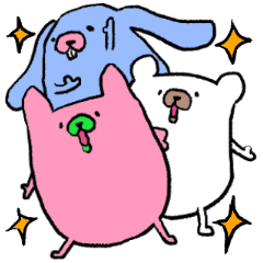 [LINEスタンプ] クマとウサギとイヌの妖精7の画像（メイン）